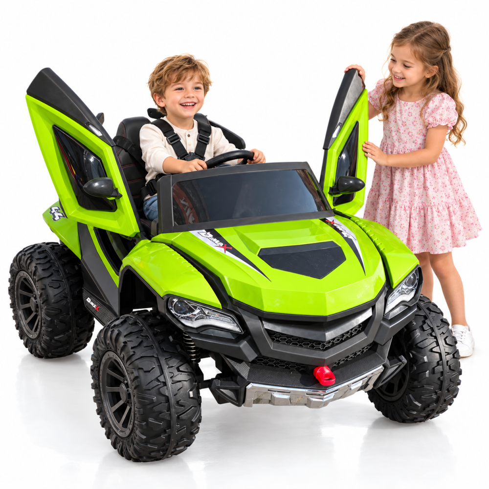Masinuta electrica 4x4 cu usi tip aripi, 12V 7Ah, 4 motoare 45W, roti EVA, telecomanda, 3 viteze si balans, verde, 2 locuri, 3 ani+ [2]