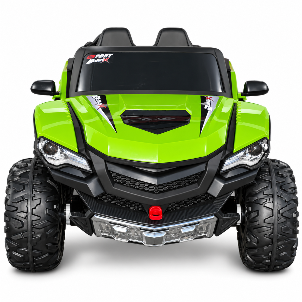 Masinuta electrica 4x4 cu usi tip aripi, 12V 7Ah, 4 motoare 45W, roti EVA, telecomanda, 3 viteze si balans, verde, 2 locuri, 3 ani+ [15]