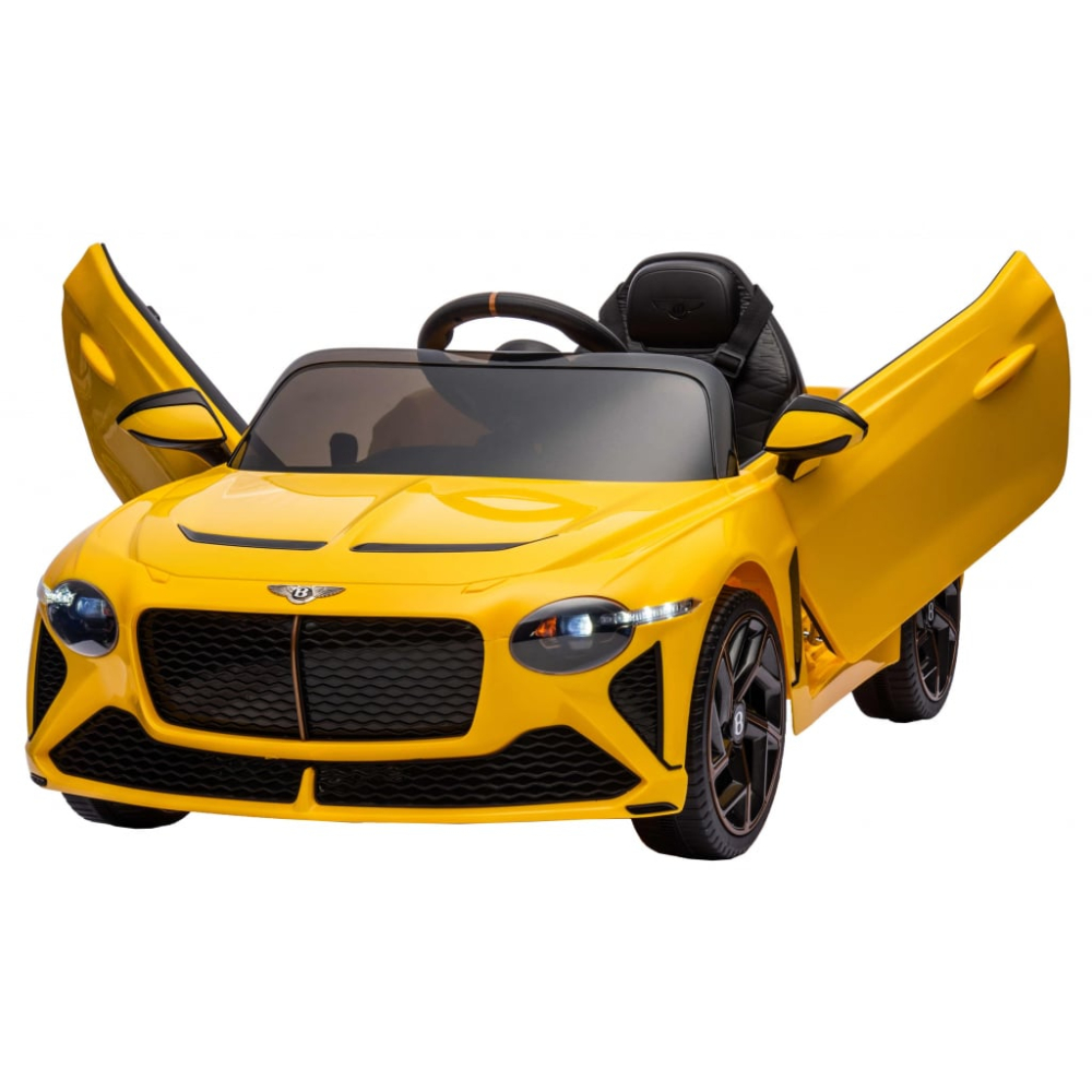 Masinuta electrica 4x4, pentru copii, Bentley Bacalar 120W 12V, cu telecomanda, scaun piele ecologica, Galben [3]