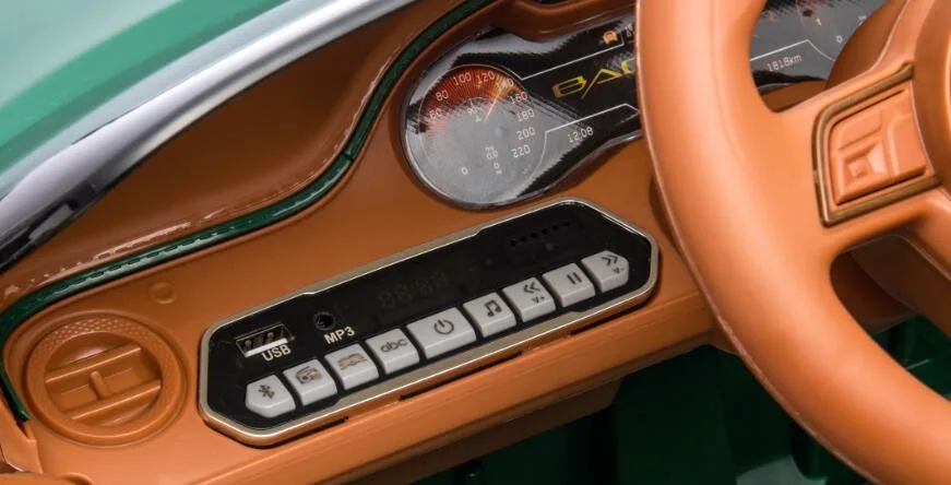 Masinuta electrica 4x4, pentru copii, Bentley Bacalar 120W 12V, cu telecomanda, scaun piele ecologica, Verde [3]