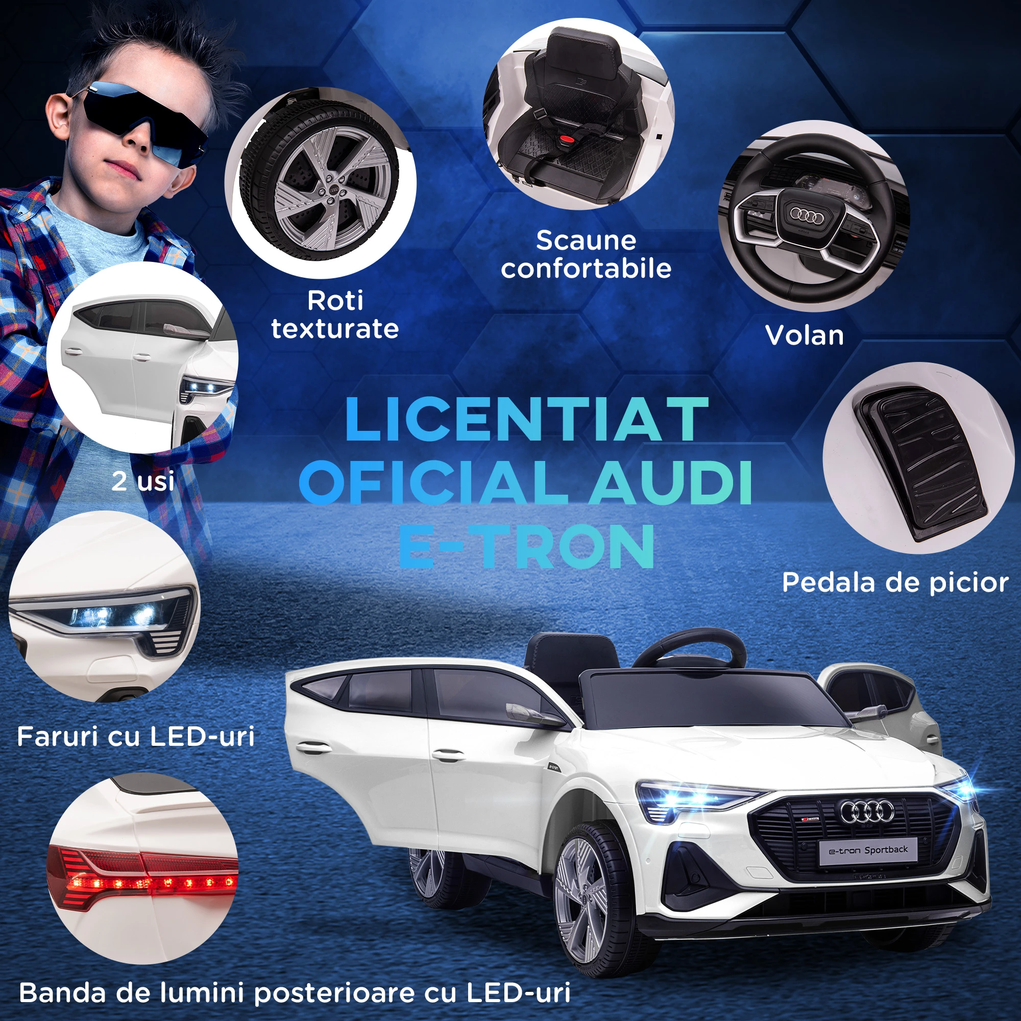 Masinuta electrica AUDI E-TRON 4X4 BEBELUL [2]