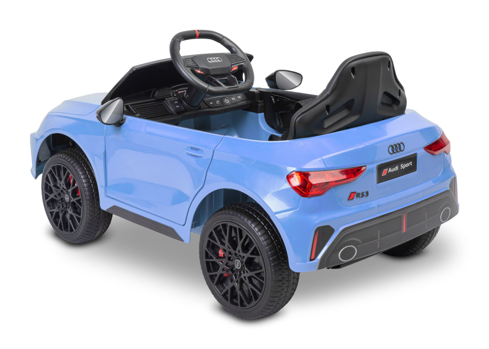 Mașinuță electrică Audi RS3 Bleumarin, 12V, 4x45W, Roți EVA, Scaun EcoPiele, Telecomandă 2.4GHz, Bluetooth, USB, 3-6 ani [2]