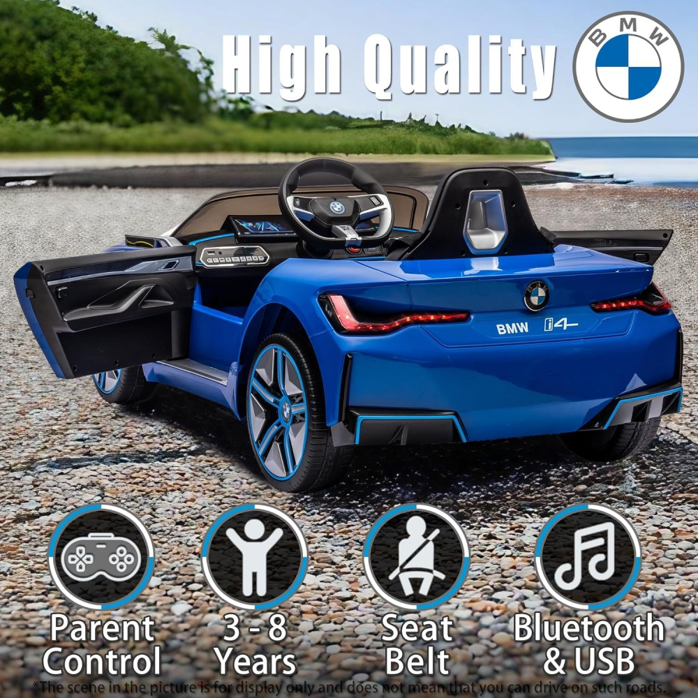 Masinuta electrica BMW I4 cu telecomanda pentru copii [7]