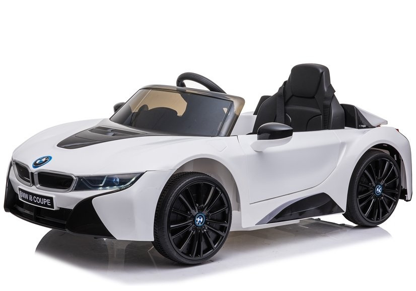 Masinuta electrica copii, cu telecomanda BMW i8 Coupe alb, 12V, lumini LED, muzica si scaun piele [6]