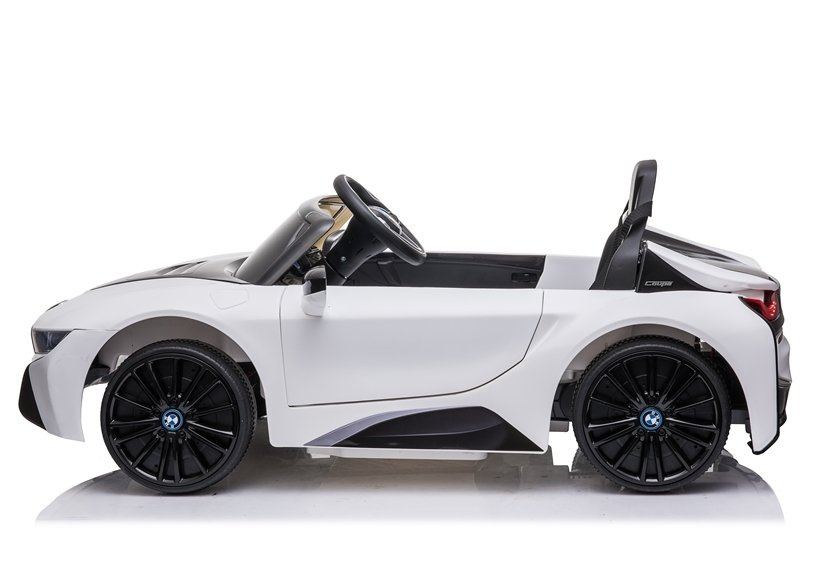 Masinuta electrica copii, cu telecomanda BMW i8 Coupe alb, 12V, lumini LED, muzica si scaun piele [8]