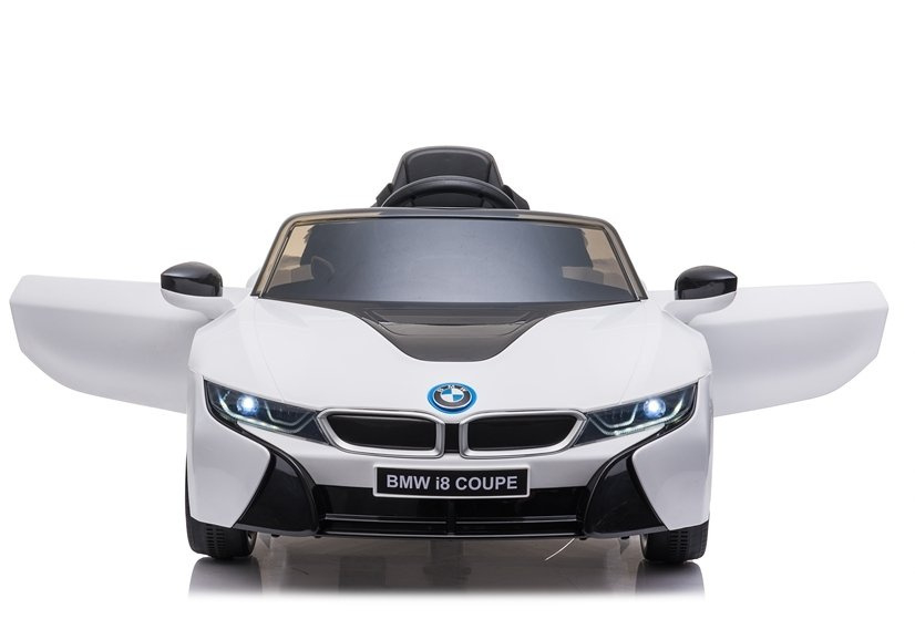 Masinuta electrica copii, cu telecomanda BMW i8 Coupe alb, 12V, lumini LED, muzica si scaun piele [3]