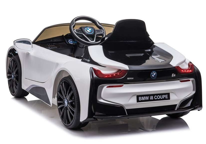 Masinuta electrica copii, cu telecomanda BMW i8 Coupe alb, 12V, lumini LED, muzica si scaun piele [5]