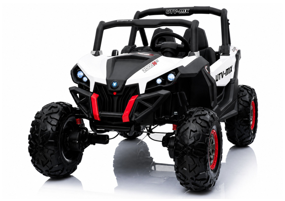 Masinuta electrica Jeep XMX603 Off-Road pentru copii, ecran MP4, 4x45W, roti EVA, scaun piele, Alb, 1-8 ani [2]