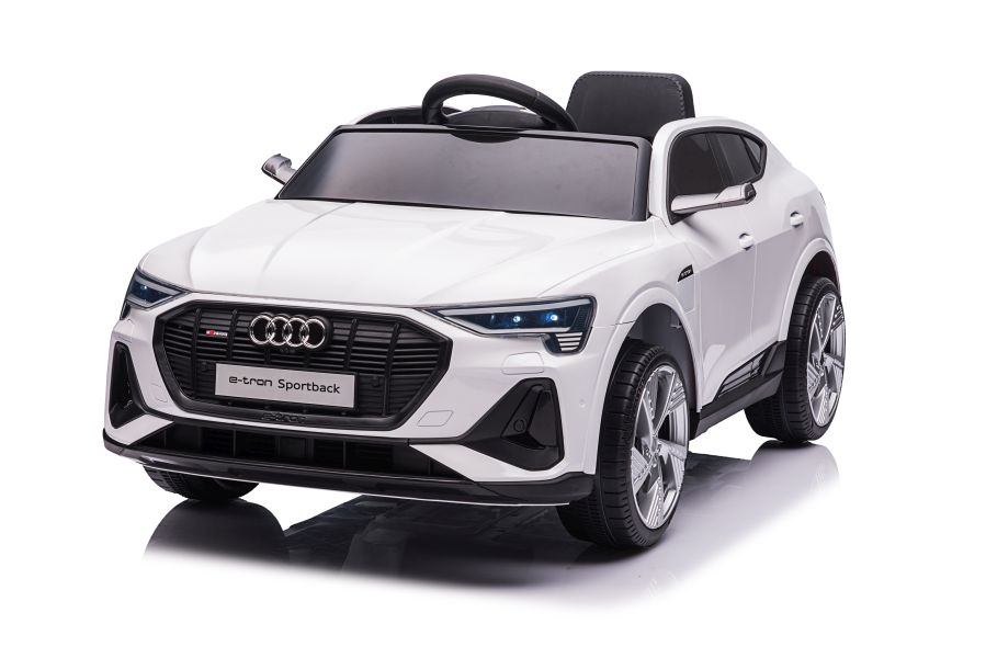 Masinuta Electrica Audi E-Tron QLS-6688 Alba, 12V, Scaun Piele, Roti EVA, Lumini, Radio, Bluetooth 3 ani+ [2]