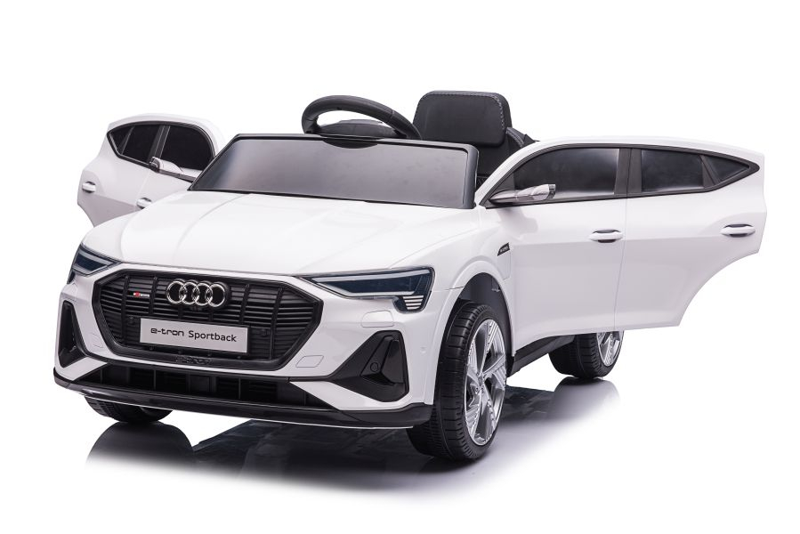 Masinuta Electrica Audi E-Tron QLS-6688 Alba, 12V, Scaun Piele, Roti EVA, Lumini, Radio, Bluetooth 3 ani+ [7]
