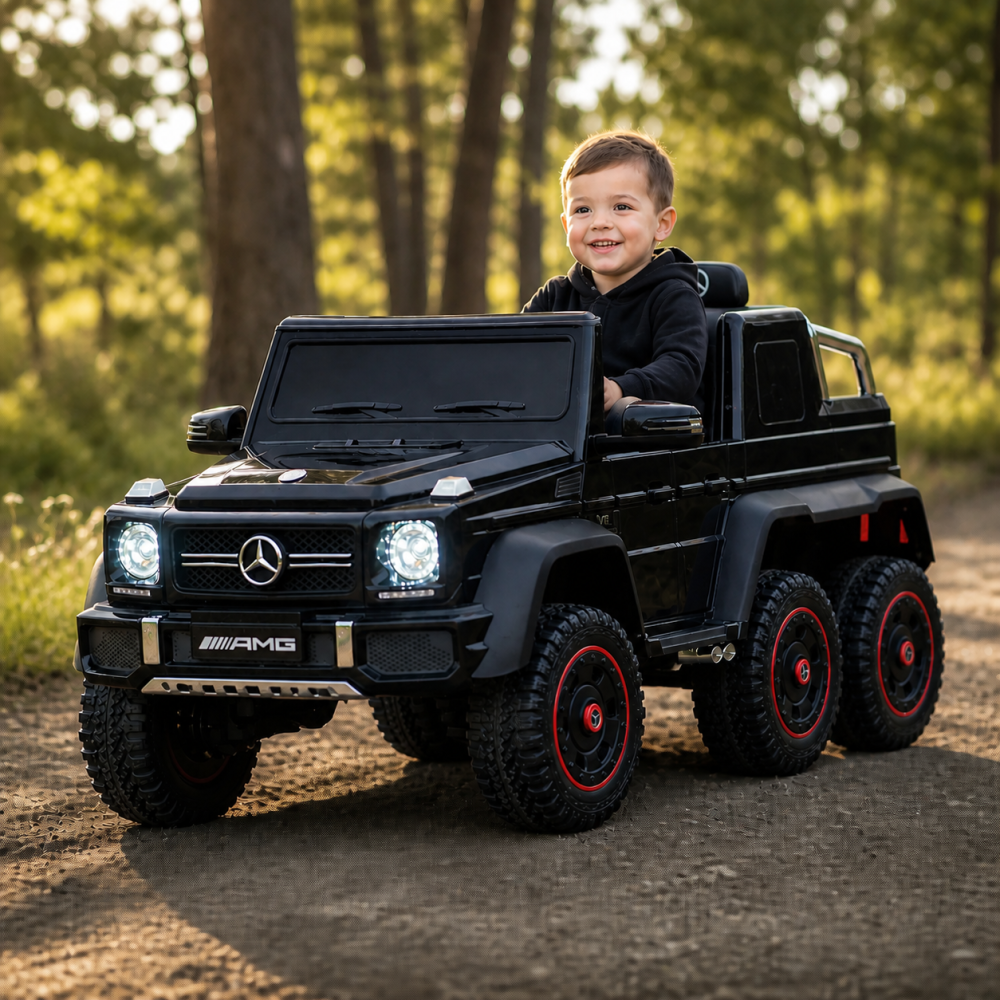 Masinuta electrica Mercedes G63 AMG 6x6 cu licenta 6x45W roti EVA telecomanda 2.4G negru [2]