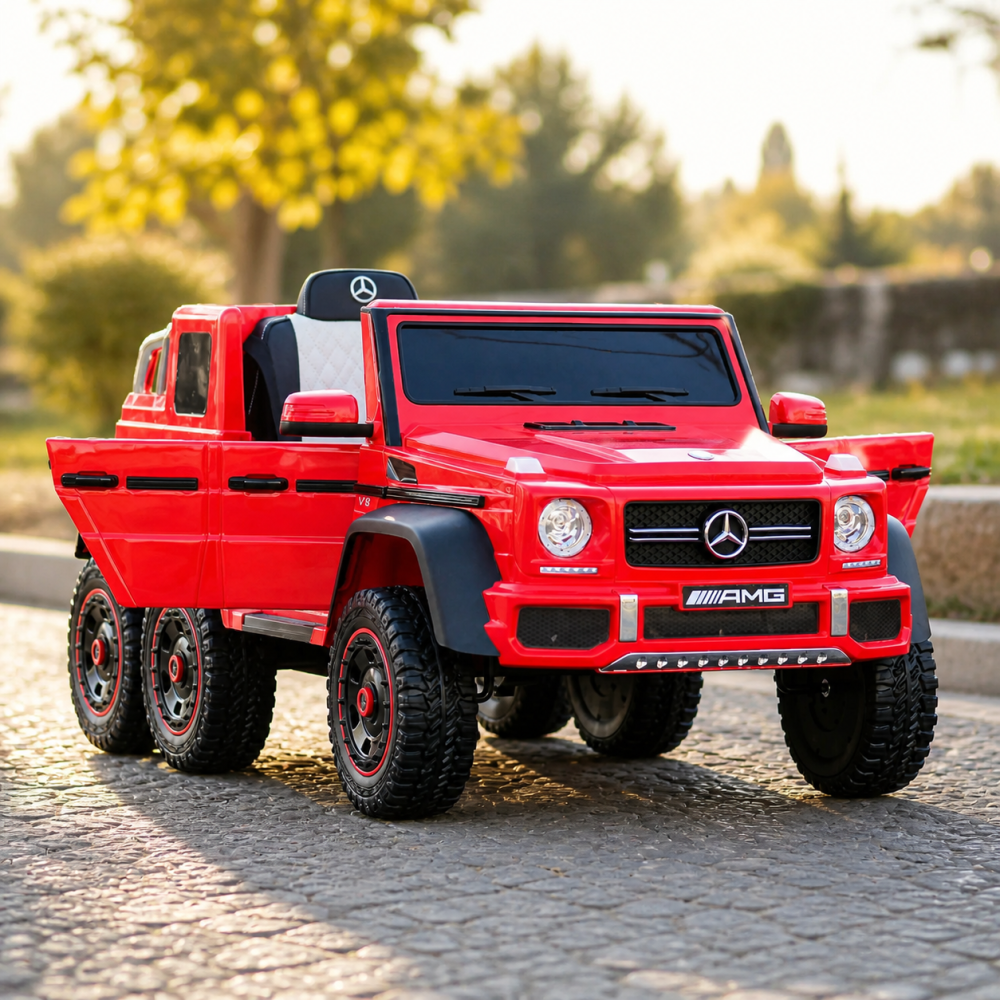 Masinuta electrica Mercedes G63 AMG 6x6 cu licenta 6x45W roti EVA telecomanda 2.4G rosu [9]