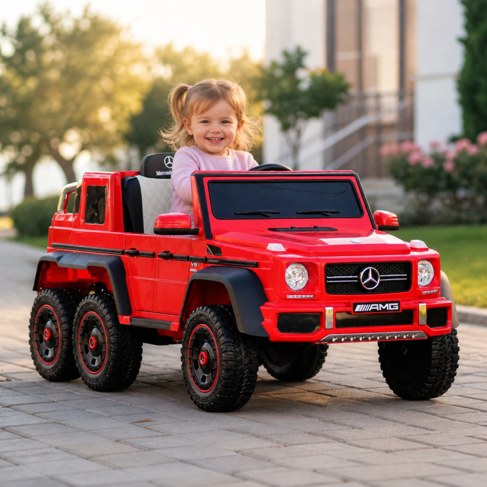 Masinuta electrica Mercedes G63 AMG 6x6 cu licenta 6x45W roti EVA telecomanda 2.4G rosu [2]