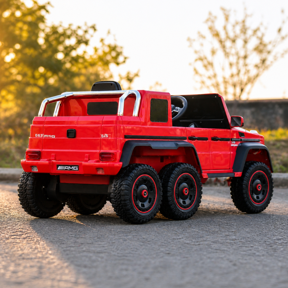 Masinuta electrica Mercedes G63 AMG 6x6 cu licenta 6x45W roti EVA telecomanda 2.4G rosu [4]
