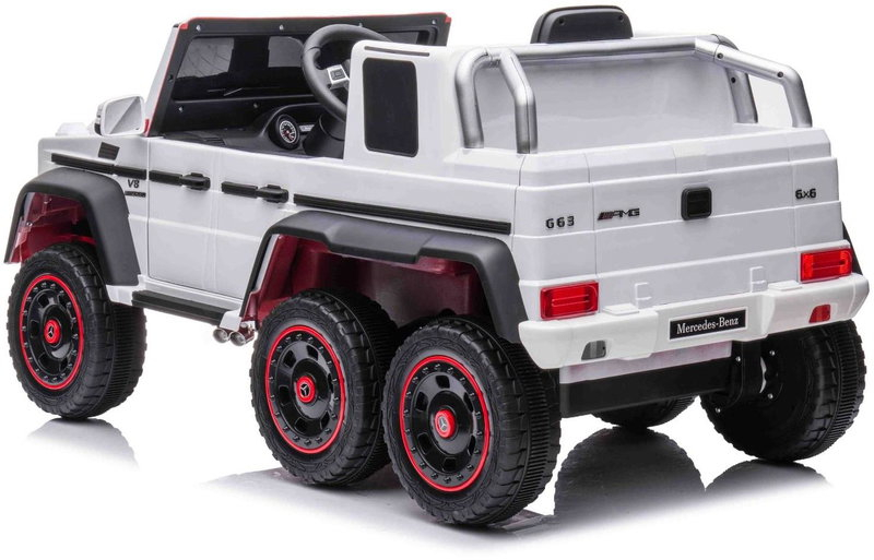 Masinuta electrica Mercedes-Benz G63 AMG 6x6, alb, 1 loc, 6 roti, 6x45W, baterie 12V10Ah, roti EVA, scaun din piele ecologica, telecomanda 2.4G, licenta oficiala [5]