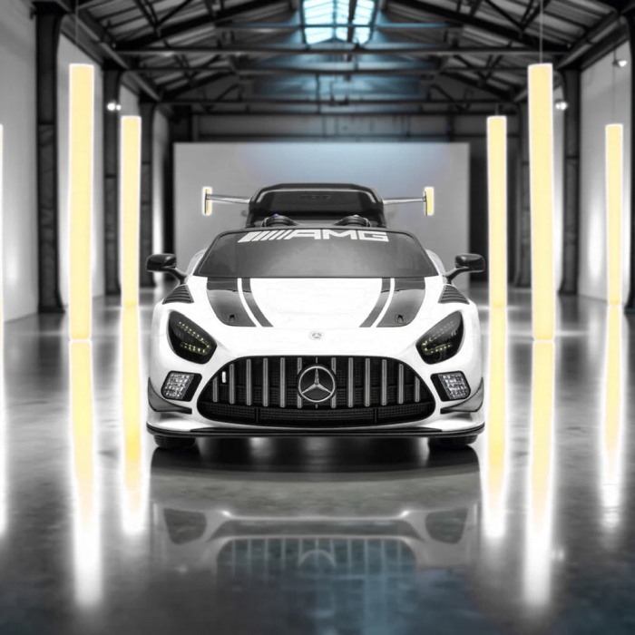 Masinuta electrica Mercedes GT3 pentru copii cu roti EVA, scaun piele ECO si telecomanda [9]