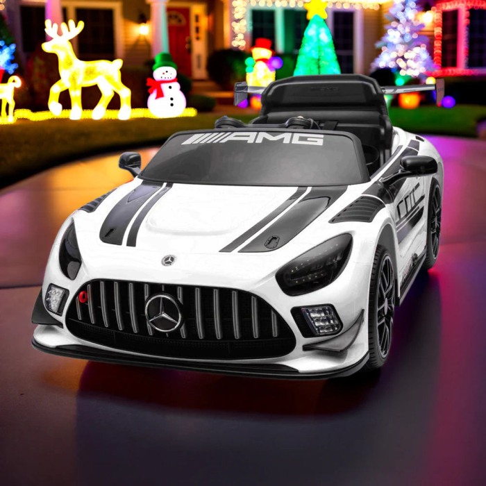 Masinuta electrica Mercedes GT3 pentru copii cu roti EVA, scaun piele ECO si telecomanda [10]