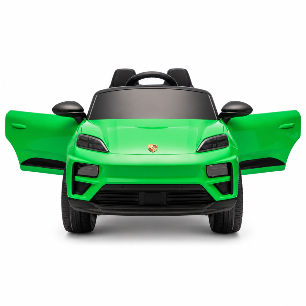Masinuta electrica Porsche Macan Turbo, cu LICENTA, 12V 7Ah, 2x35W, roti EVA, scaun din piele ecologica, telecomanda si MP3, verde, 3 ani+ [6]