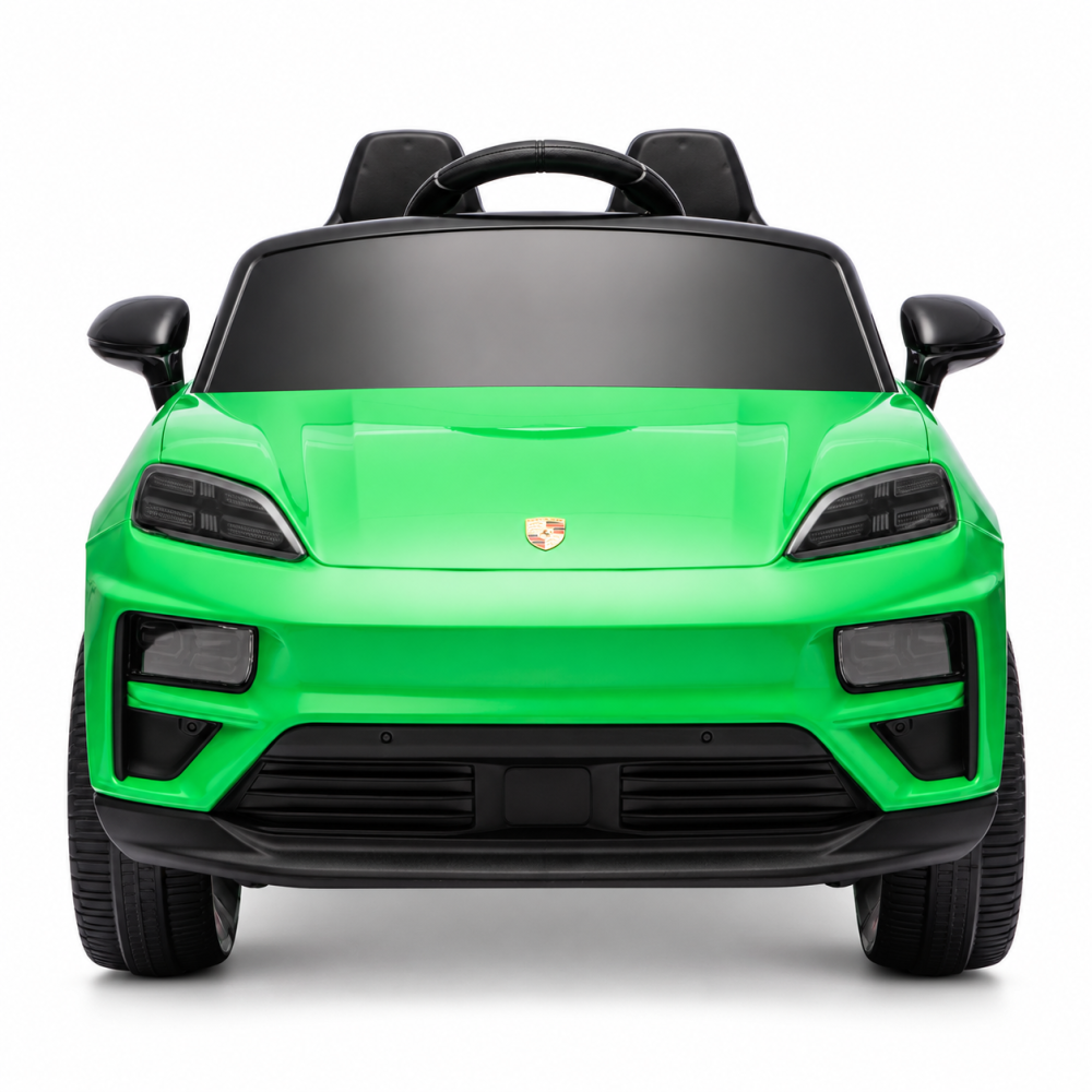 Masinuta electrica Porsche Macan Turbo, cu LICENTA, 12V 7Ah, 2x35W, roti EVA, scaun din piele ecologica, telecomanda si MP3, verde, 3 ani+ [5]
