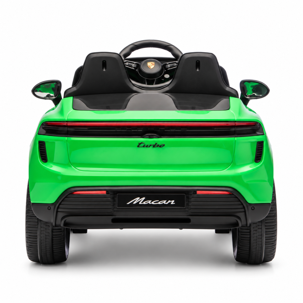 Masinuta electrica Porsche Macan Turbo, cu LICENTA, 12V 7Ah, 2x35W, roti EVA, scaun din piele ecologica, telecomanda si MP3, verde, 3 ani+ [3]