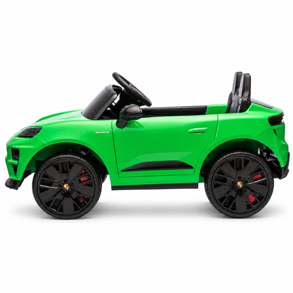 Masinuta electrica Porsche Macan Turbo, cu LICENTA, 12V 7Ah, 2x35W, roti EVA, scaun din piele ecologica, telecomanda si MP3, verde, 3 ani+ [4]