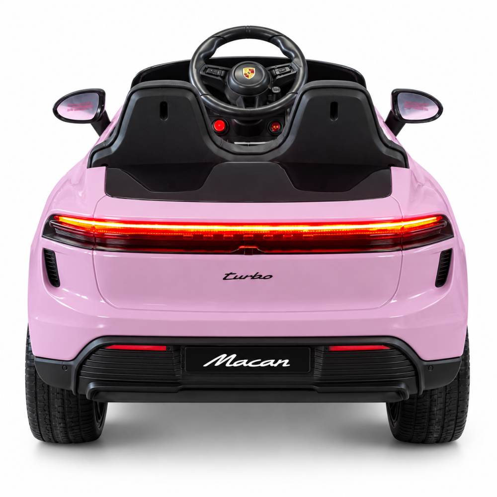 Masinuta electrica Porsche Macan Turbo, cu LICENTA, 12V 7Ah, 2x35W, roti EVA, scaun din piele ecologica, telecomanda si MP3, roz, 3 ani+ [4]