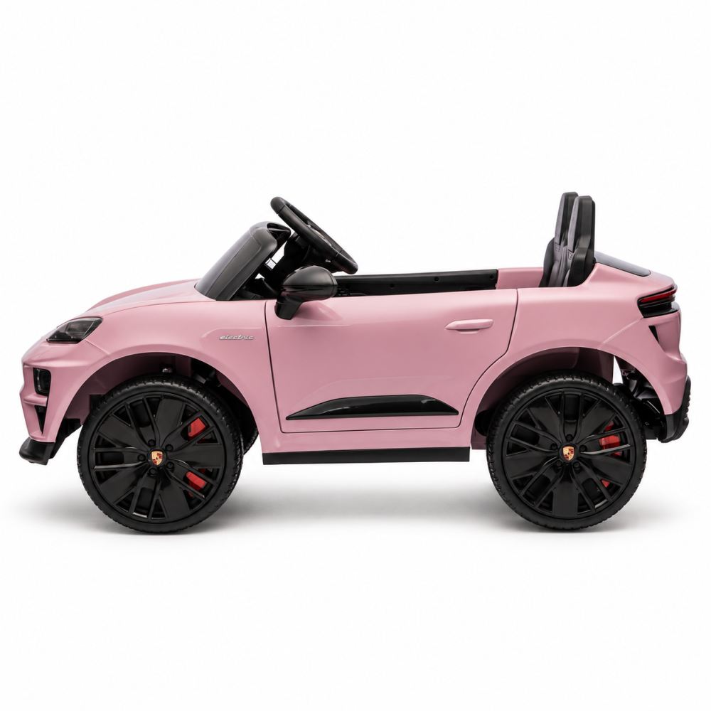 Masinuta electrica Porsche Macan Turbo, cu LICENTA, 12V 7Ah, 2x35W, roti EVA, scaun din piele ecologica, telecomanda si MP3, roz, 3 ani+ [6]
