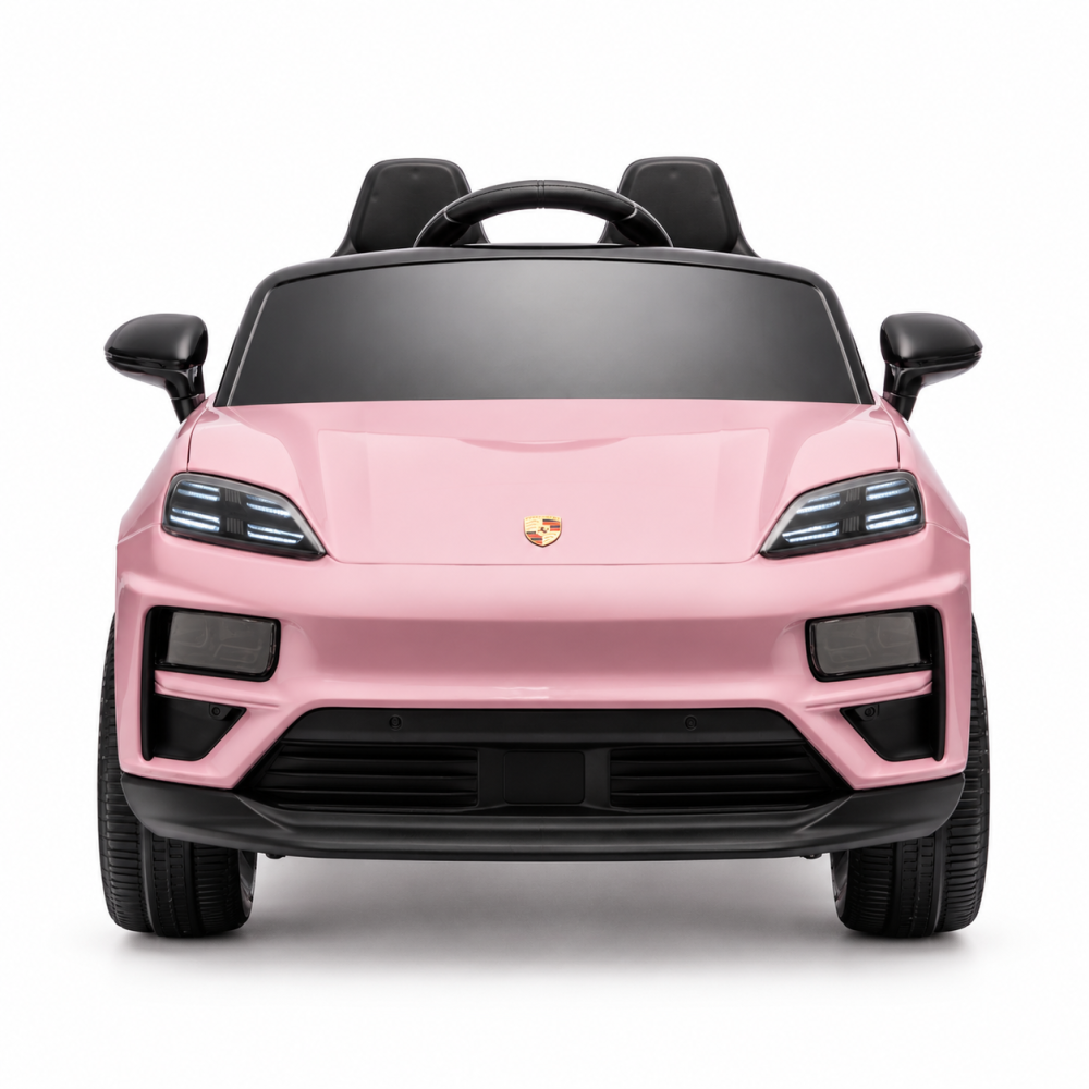 Masinuta electrica Porsche Macan Turbo, cu LICENTA, 12V 7Ah, 2x35W, roti EVA, scaun din piele ecologica, telecomanda si MP3, roz, 3 ani+ [4]