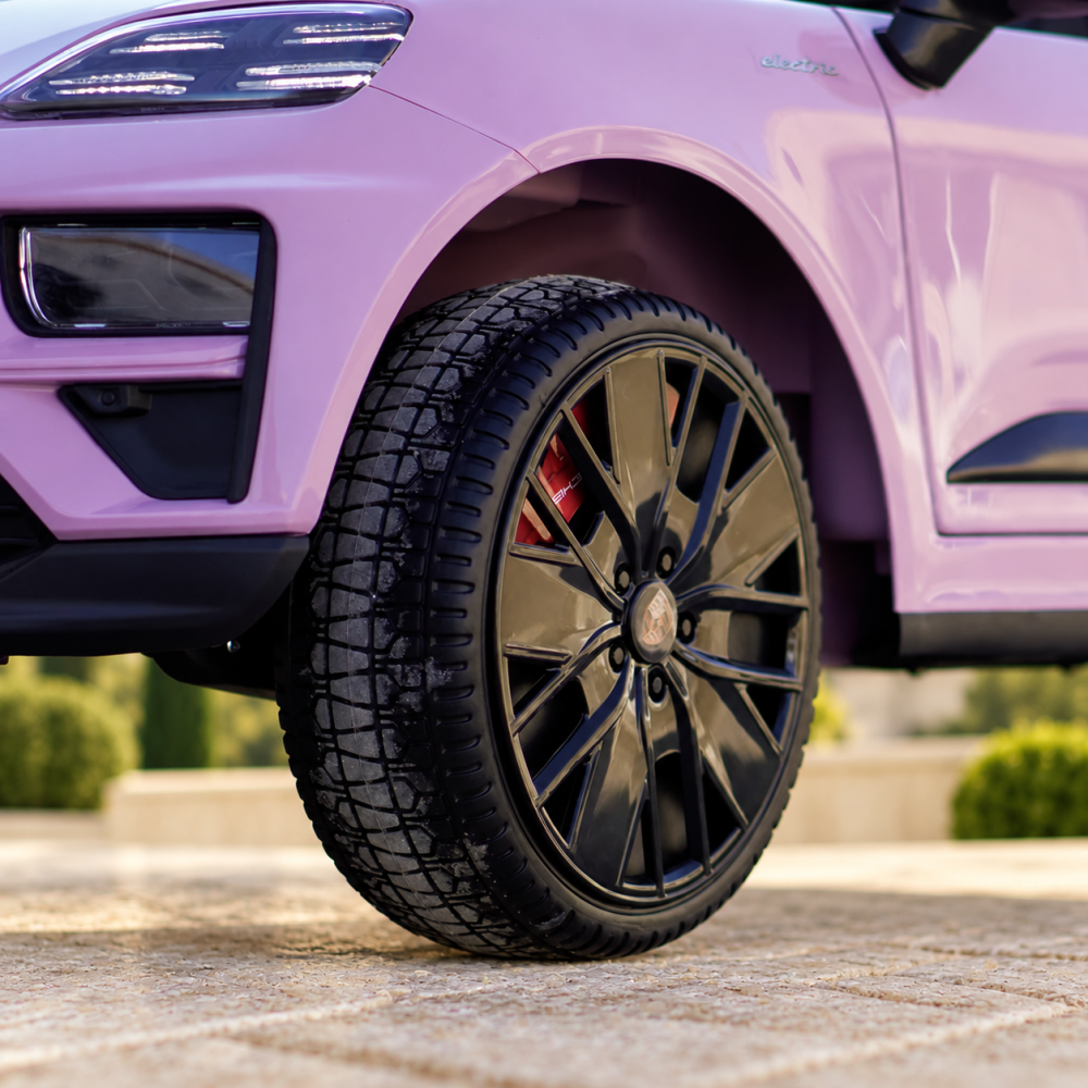 Masinuta electrica Porsche Macan Turbo, cu LICENTA, 12V 7Ah, 2x35W, roti EVA, scaun din piele ecologica, telecomanda si MP3, roz, 3 ani+ [11]