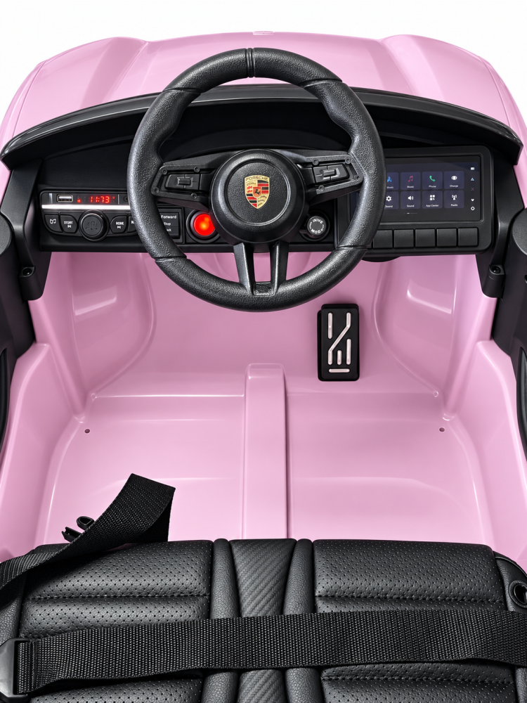 Masinuta electrica Porsche Macan Turbo, cu LICENTA, 12V 7Ah, 2x35W, roti EVA, scaun din piele ecologica, telecomanda si MP3, roz, 3 ani+ [13]