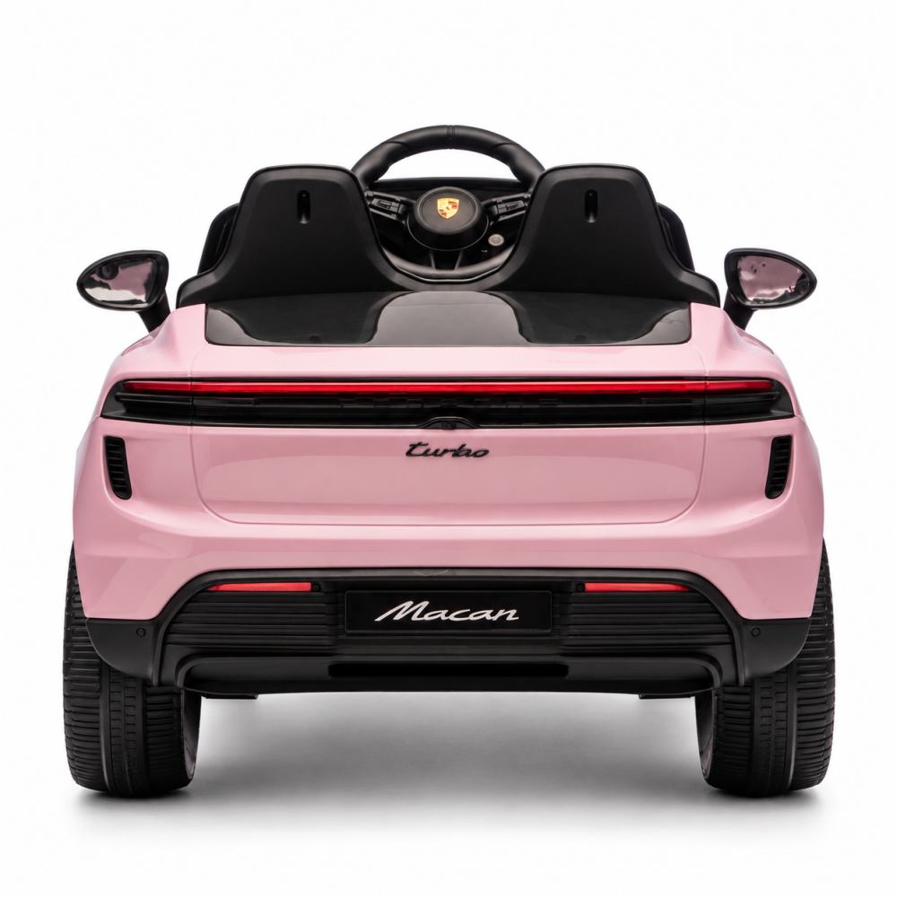 Masinuta electrica Porsche Macan Turbo, cu LICENTA, 12V 7Ah, 2x35W, roti EVA, scaun din piele ecologica, telecomanda si MP3, roz, 3 ani+ [5]