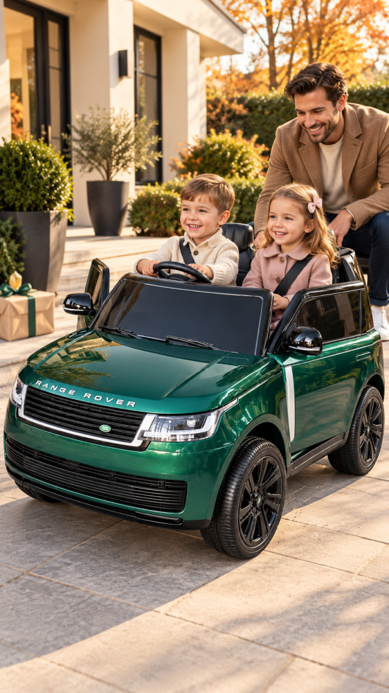 Masinuta electrica Range Rover Vogue cu licenta, 2 locuri, 12V 14Ah, 4x35W, roti EVA, telecomanda, verde, 3 ani+ [16]