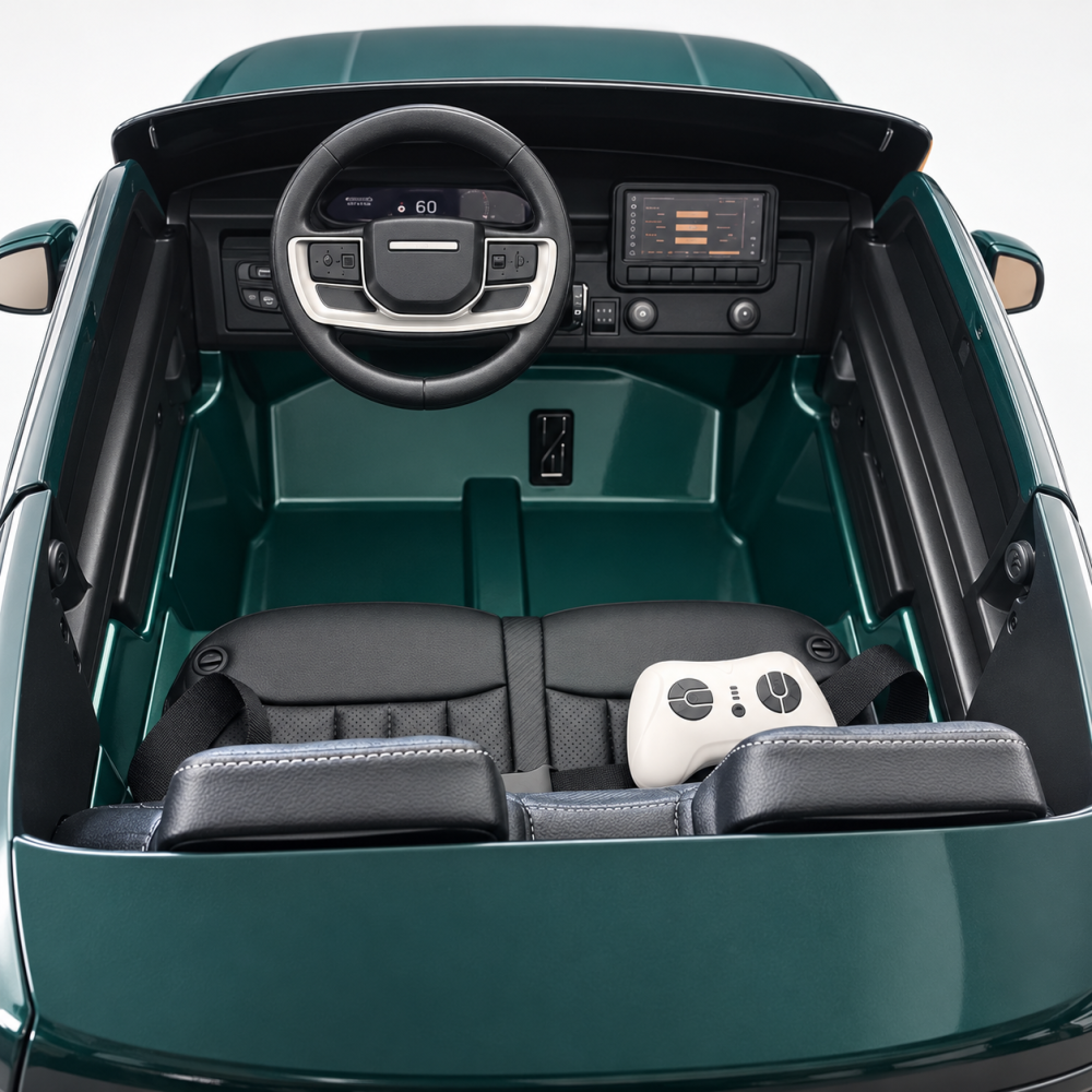 Masinuta electrica Range Rover Vogue cu licenta, 2 locuri, 12V 14Ah, 4x35W, roti EVA, telecomanda, verde, 3 ani+ [9]