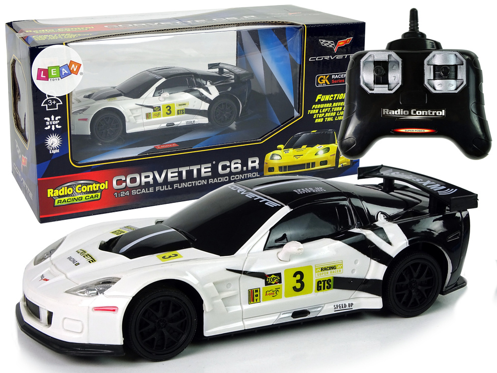Masina Sport cu Telecomanda R/C 1:24 Corvette C6.R Alba 2.4G cu Lumini [3]