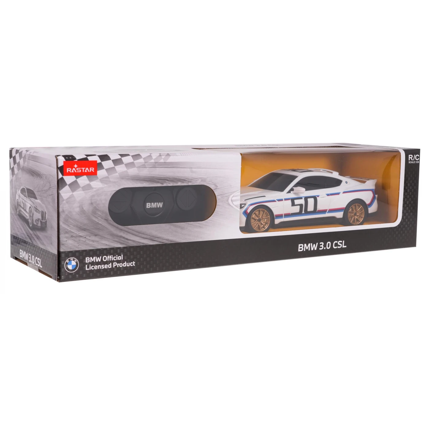 Mașină RC BMW 3.0 CSL alb 1:24 licențiat Rastar [9]