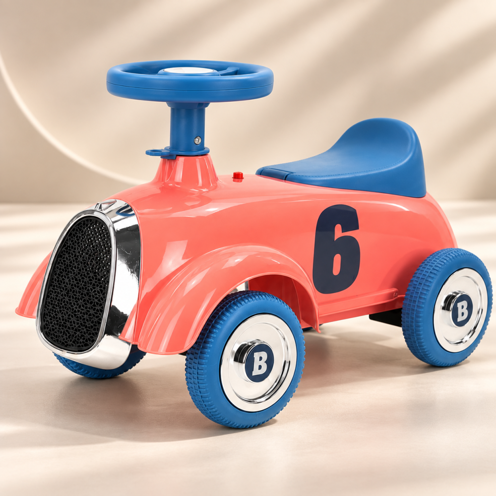 Masinuta ride-on Retro pentru copii 2-5 ani, roti EVA, volan cu sunete, max. 30 kg, rosie [5]