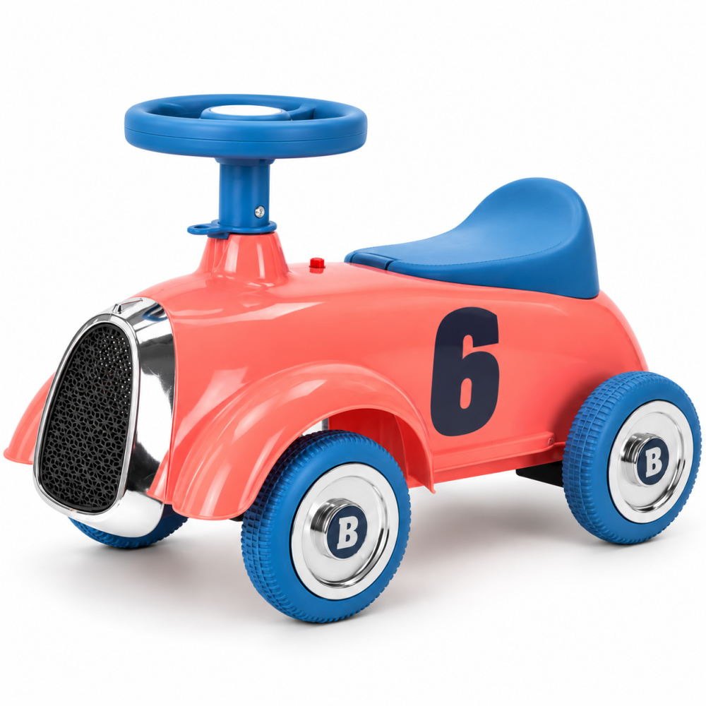 Masinuta ride-on Retro pentru copii 2-5 ani, roti EVA, volan cu sunete, max. 30 kg, rosie [4]