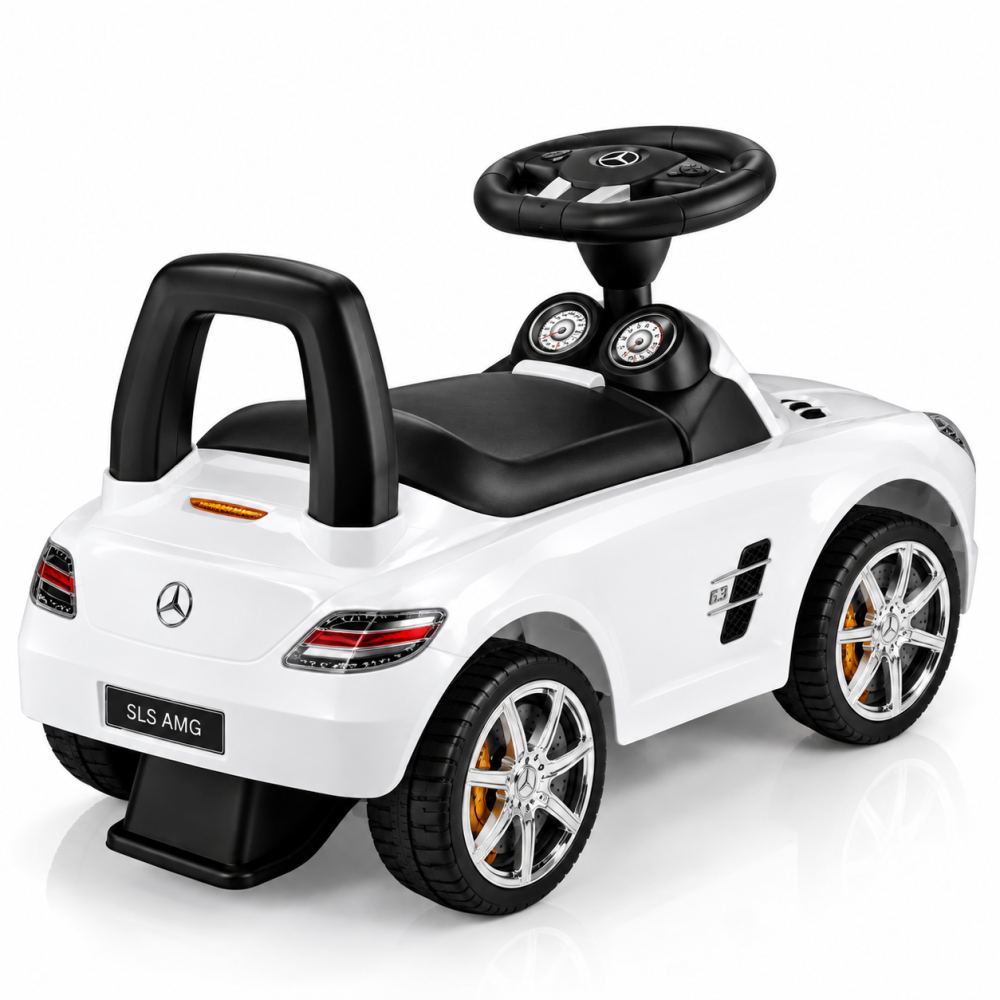 Mercedes-Benz SLS AMG Ride-On Alb, cu Licenta Oficiala, Volan cu Sunete si Depozitare, 2-6 Ani [5]