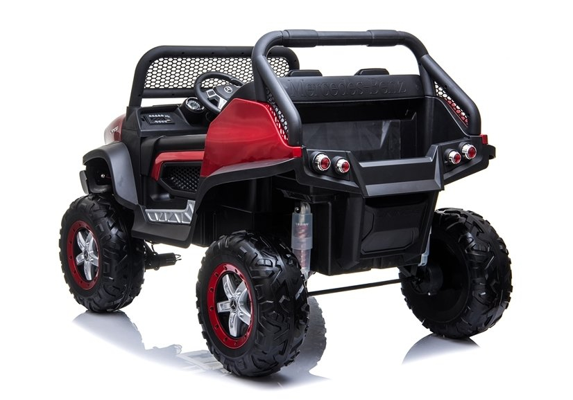 Mașinuță Electrică Mercedes Unimog 4x4, Roșu, 12V e-Leather, Roți EVA [5]