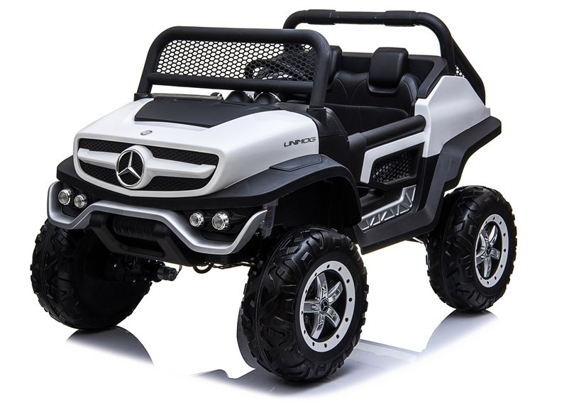 Mașinuță Electrică Mercedes Unimog 4x4, Alb, 12V 14Ah, Piele Ecologică [3]