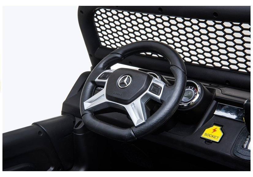 Mașinuță Electrică Mercedes Unimog 4x4, Alb, 12V 14Ah, Piele Ecologică [15]