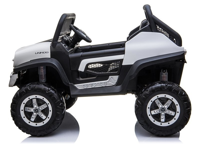 Mașinuță Electrică Mercedes Unimog 4x4, Alb, 12V 14Ah, Piele Ecologică [4]