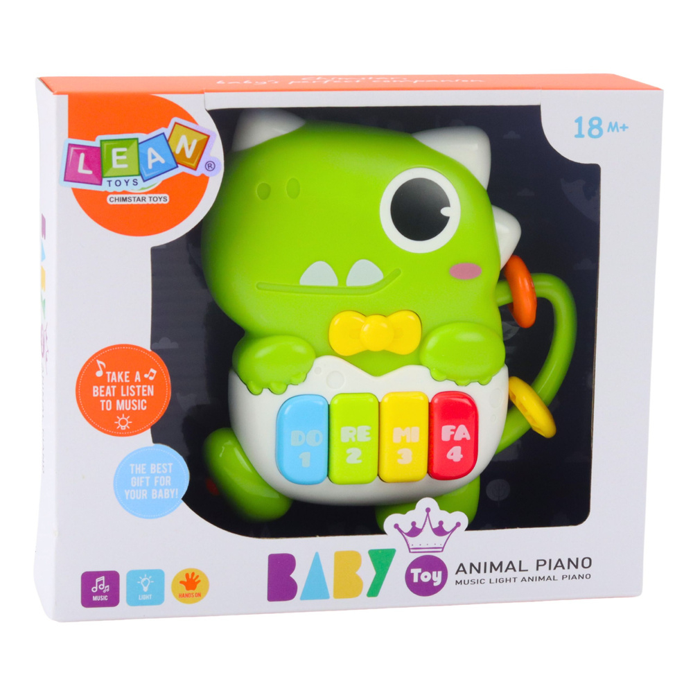 Mini pian pentru copii mici, lumini și sunete verzi de dinozaur [3]