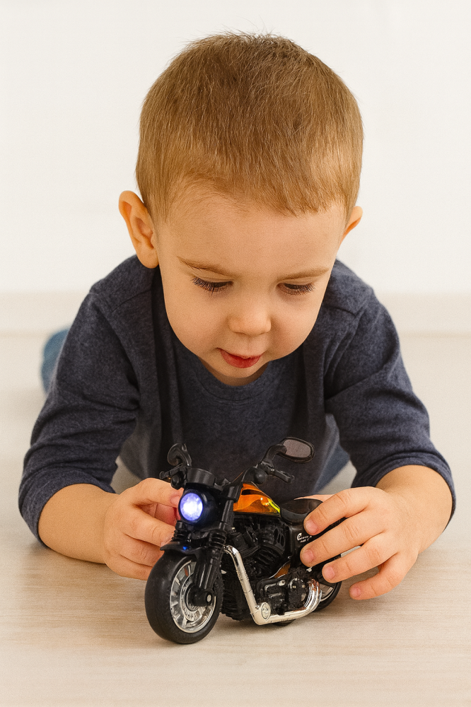 Motocicleta copii Champion neagra 1:14 lumini sunete pull back baterii incluse [1]