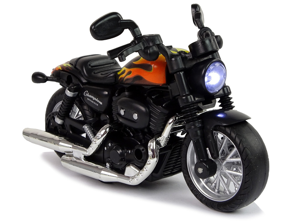 Motocicleta copii Champion neagra 1:14 lumini sunete pull back baterii incluse [3]