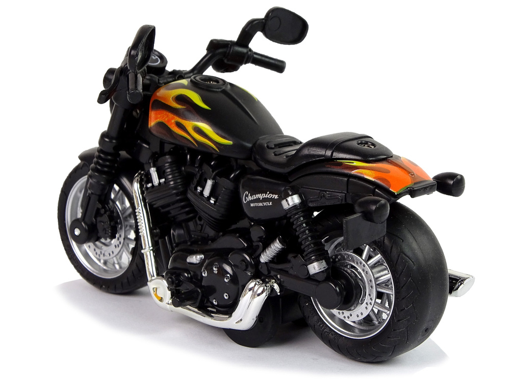 Motocicleta copii Champion neagra 1:14 lumini sunete pull back baterii incluse [4]