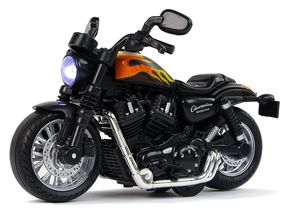 Motocicleta copii Champion neagra 1:14 lumini sunete pull back baterii incluse [2]