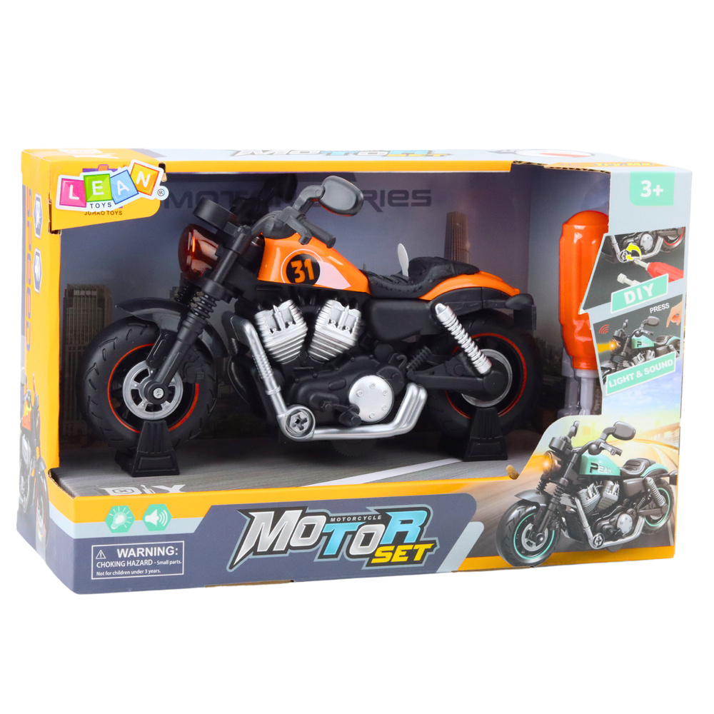 Motocicleta DIY Portocalie – Cu Lumini si Sunete [2]