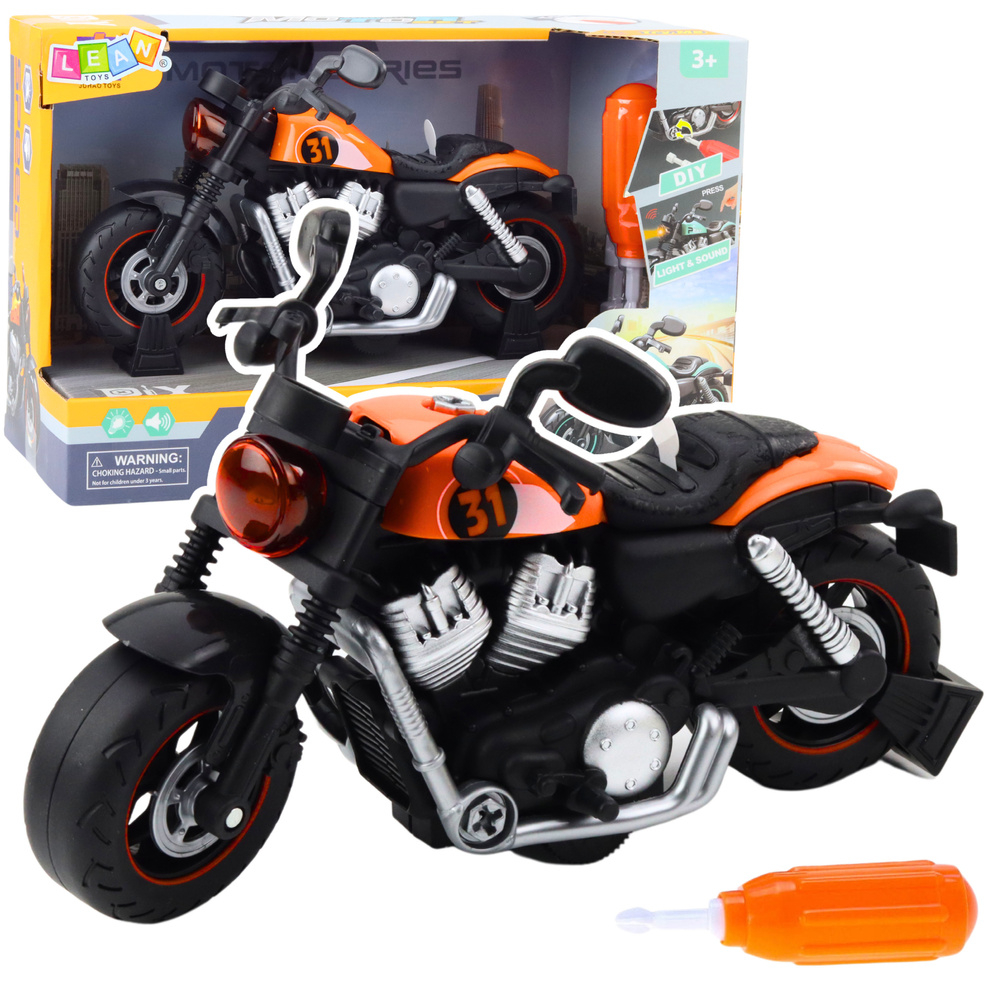 Motocicleta DIY Portocalie – Cu Lumini si Sunete [1]