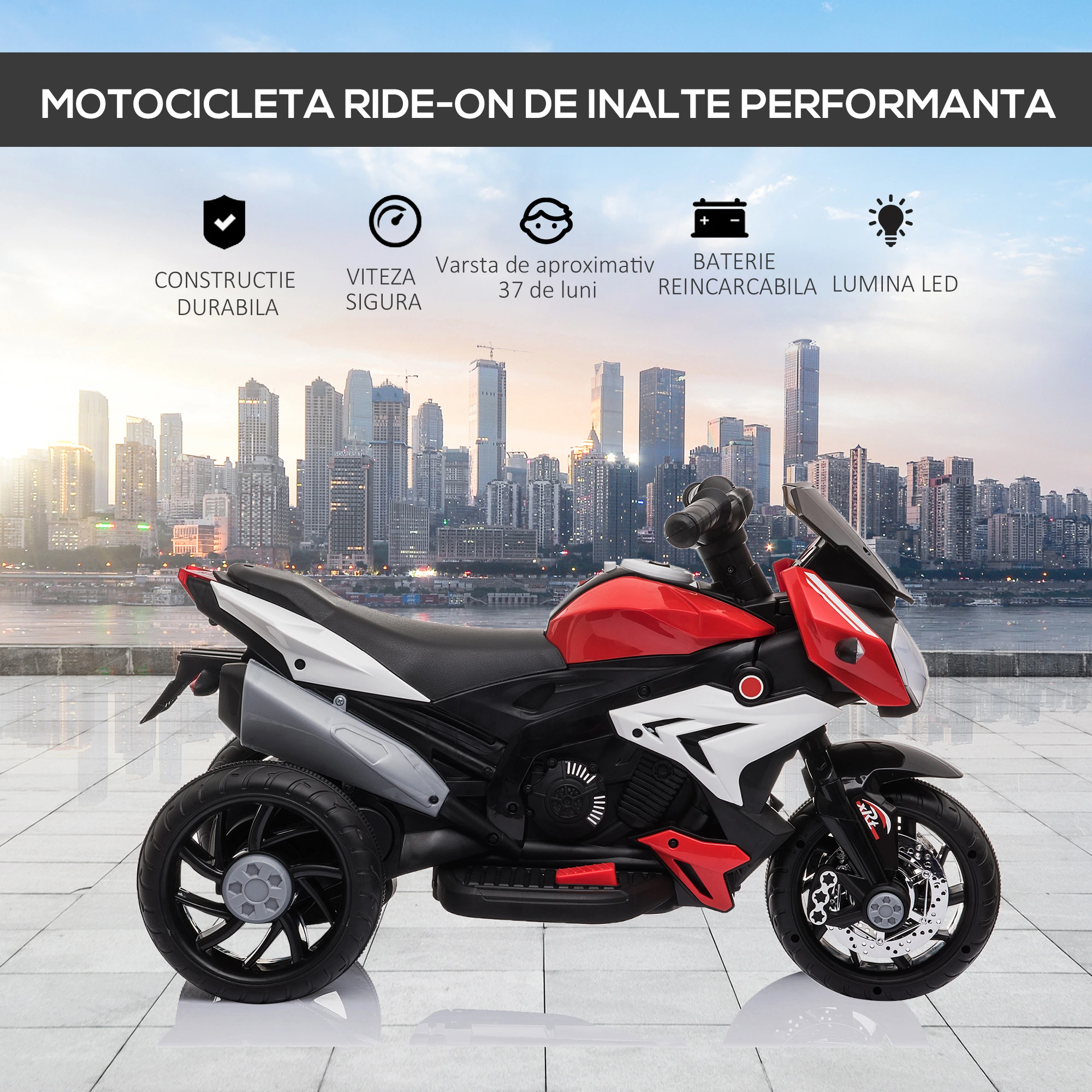 Motocicleta electrica pe baterii pentru copii Bebelul [11]